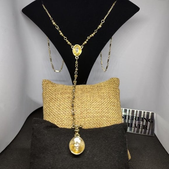 Aqua Jewelry 'christie' Gold-tone Triple Layer Pendant Necklace - Picture 3 of 5